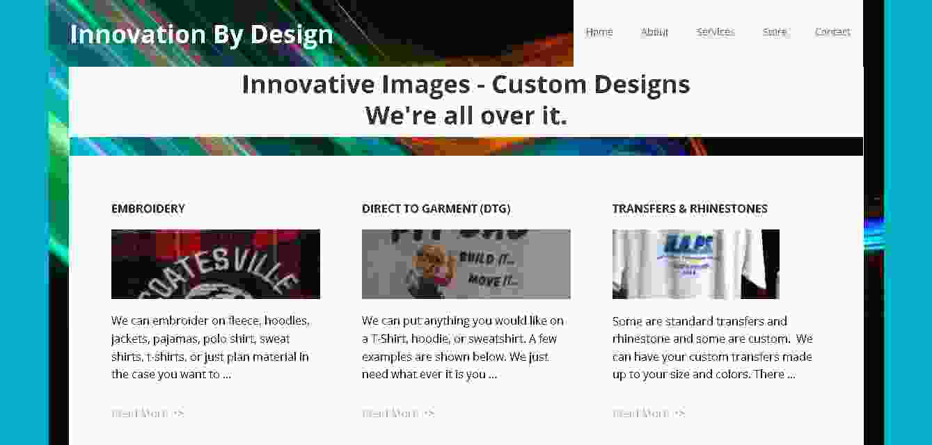 Innovartion by Design website screenshot