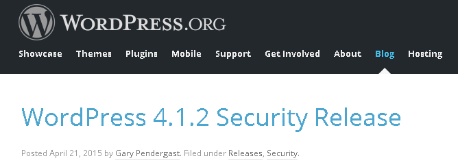 WordPress 4.1.2 Security Release Announcement
