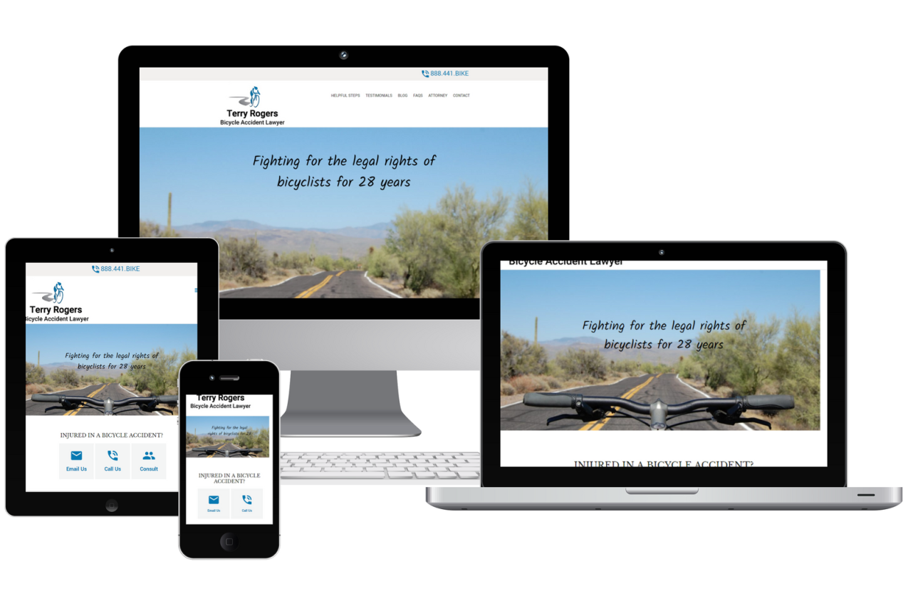 Mobile responsive display for bicycleaccidentaz.com