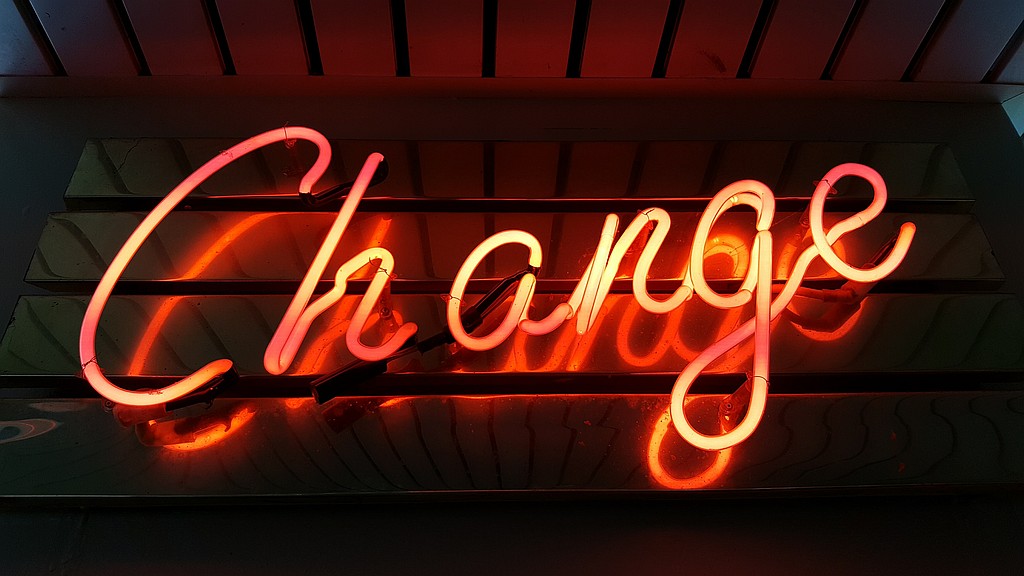 Neon Change Sign Unsplash