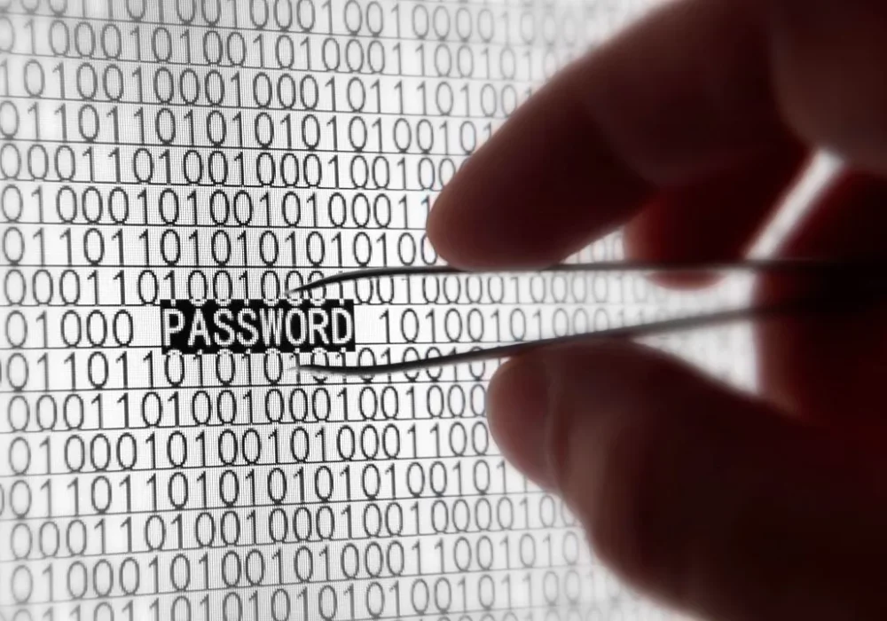 Tweezers picking password out of computer code