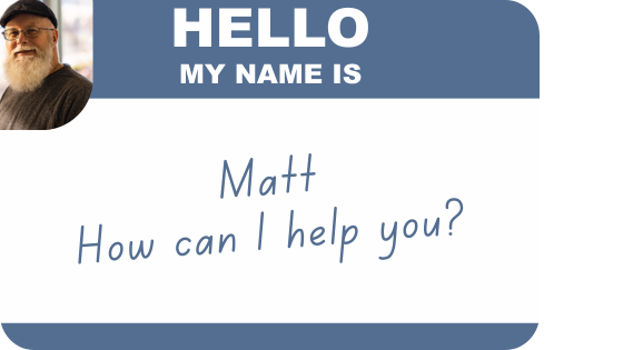 Hello My Name Is Matt name badge
